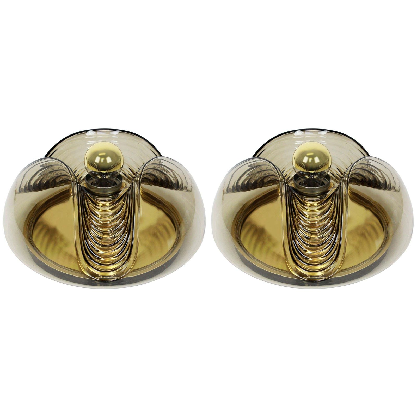 1 Of 4 Large Wall Sconce Flush Mount, Koch & Lowy By Peill & Putzler, Germany photo for sale