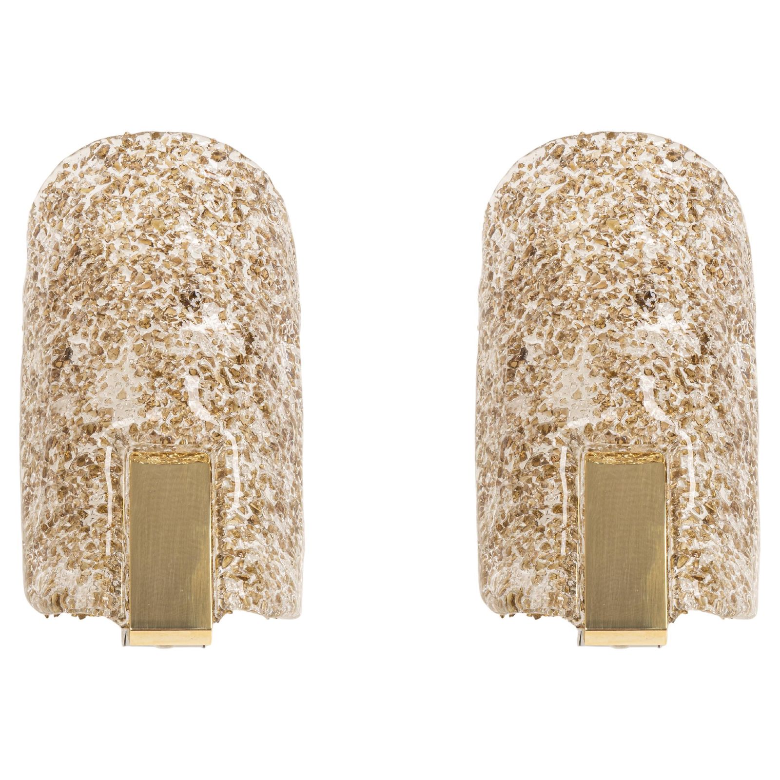 photo furniture 1 Of 3 Murano Ice Glass Vanity Sconces Brass By Hillebrand, Germany, 1970s
