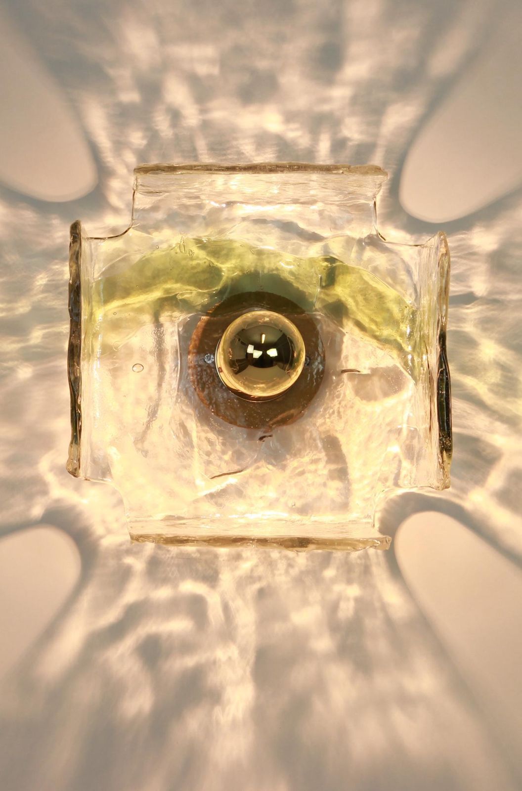 1 Of 6 Large Glass Wall Light Designed By Carlo Nason For Kalmar, 1960s photo vinterior
