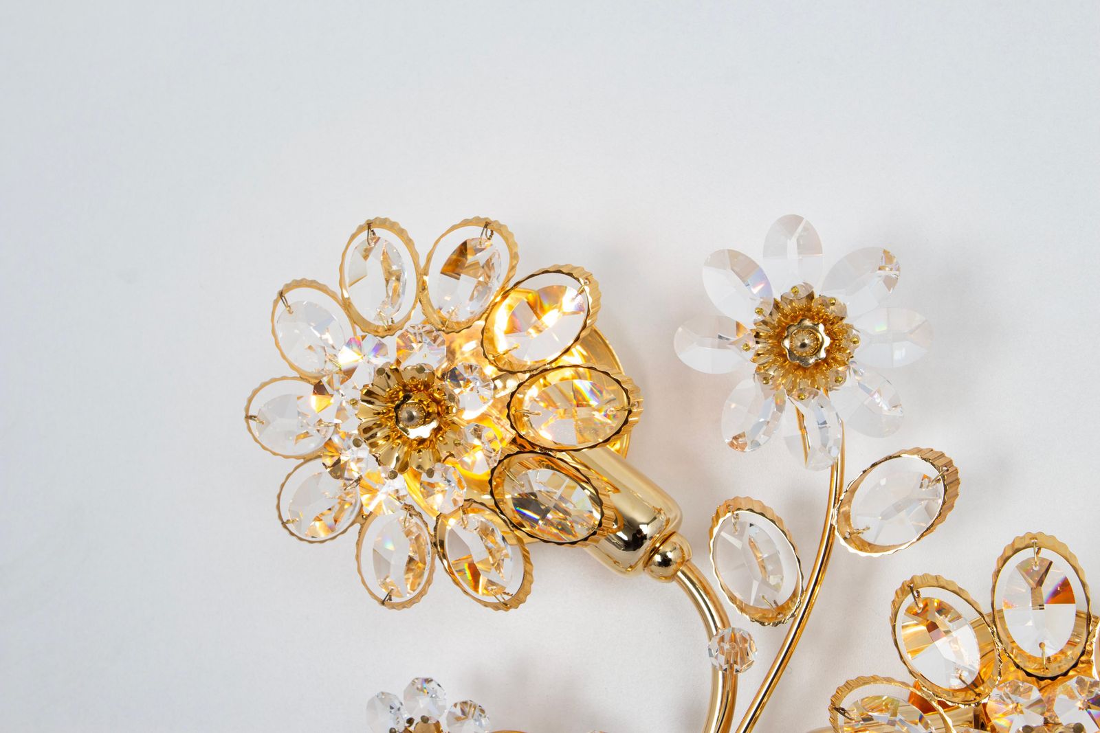 photo furniture 1 Of 4 Large Gilt Brass Flower Shape Wall Lights By Palwa, Germany, 1970s