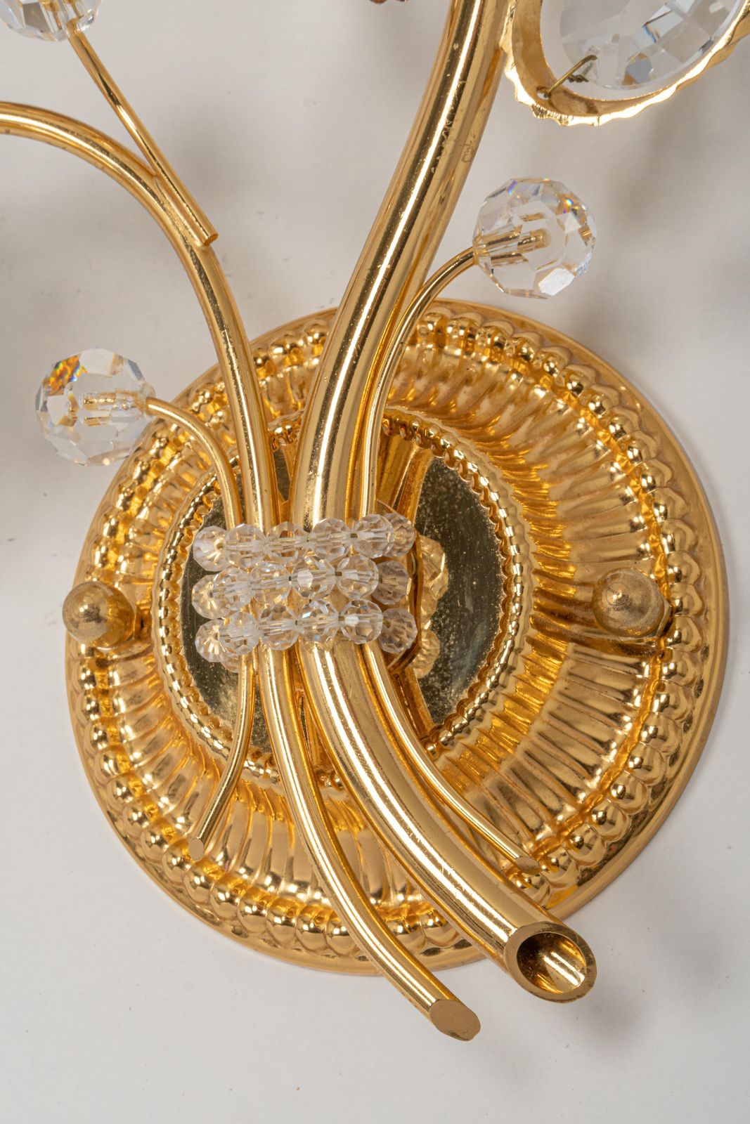 1 Of 3 Gilt Brass Flower Shape Wall Lights By Palwa, Germany, 1970s photo vinterior