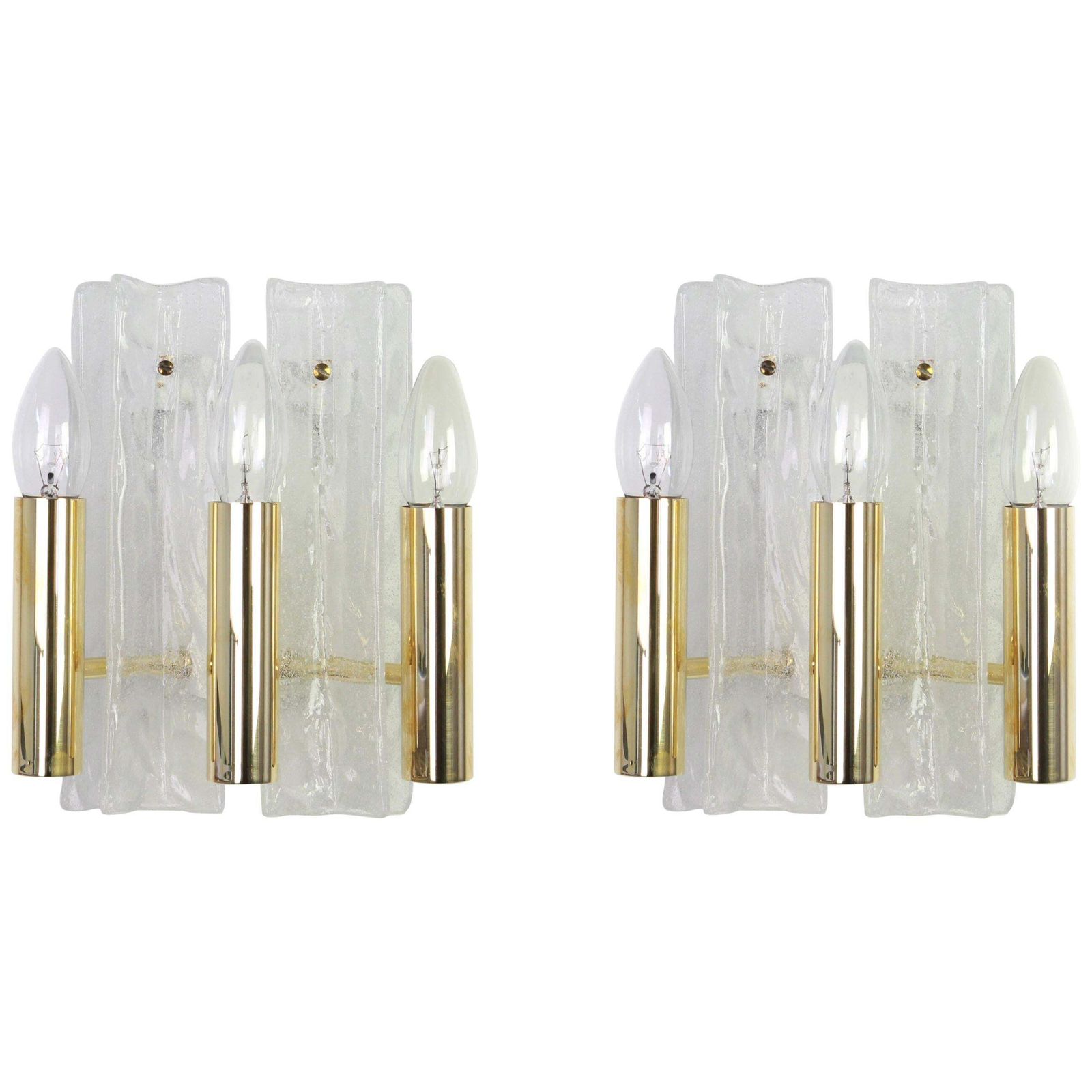 Pair Of Murano Glass Sconces By Kalmar, Mod Lipizza, Austria, 1960s