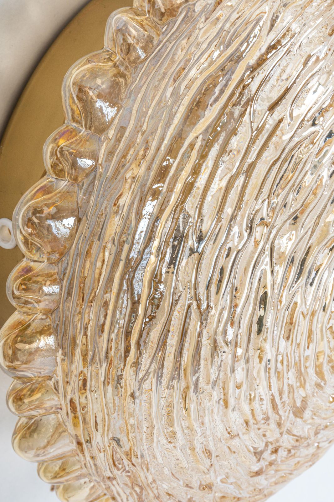 1 Of 3 Pair Of Amber Glass Sconces In Thumbprint Shape, Germany, 1970s photo Home Decor
