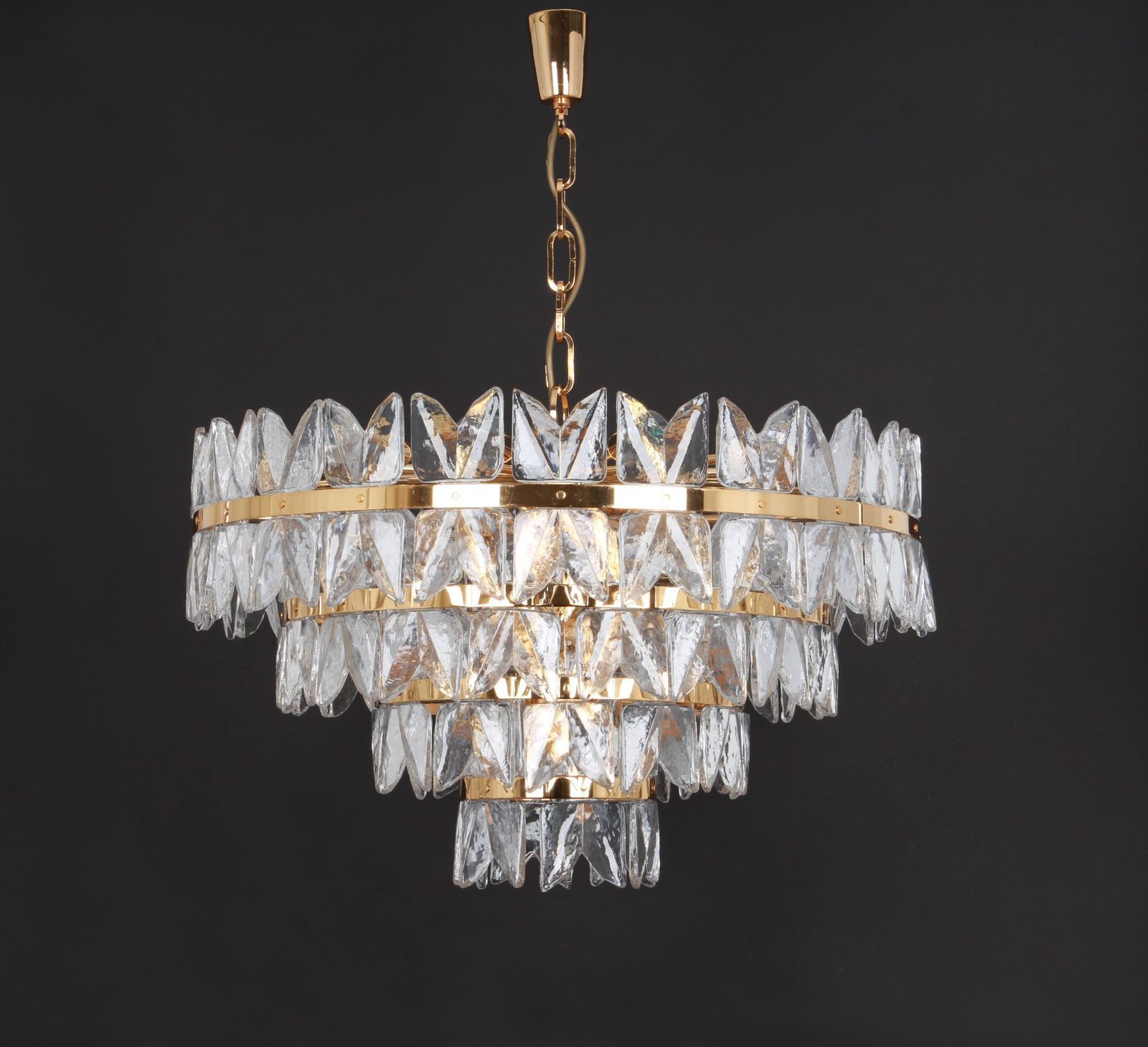 Huge Kalmar Chandelier 'Corina', Gilt Brass Glass, Austria, 1970 photo furniture
