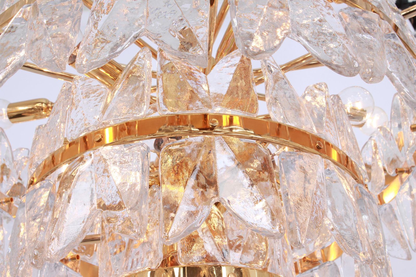 photo for sale Huge Kalmar Chandelier 'Corina', Gilt Brass Glass, Austria, 1970