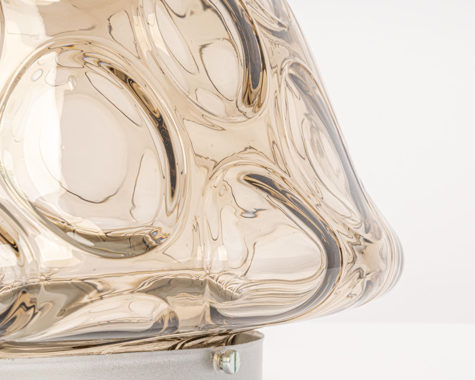 1 Of 2 Midcentury Flushmount / Wall Light Smoked Glass, Sputnik, Germany photo vinterior