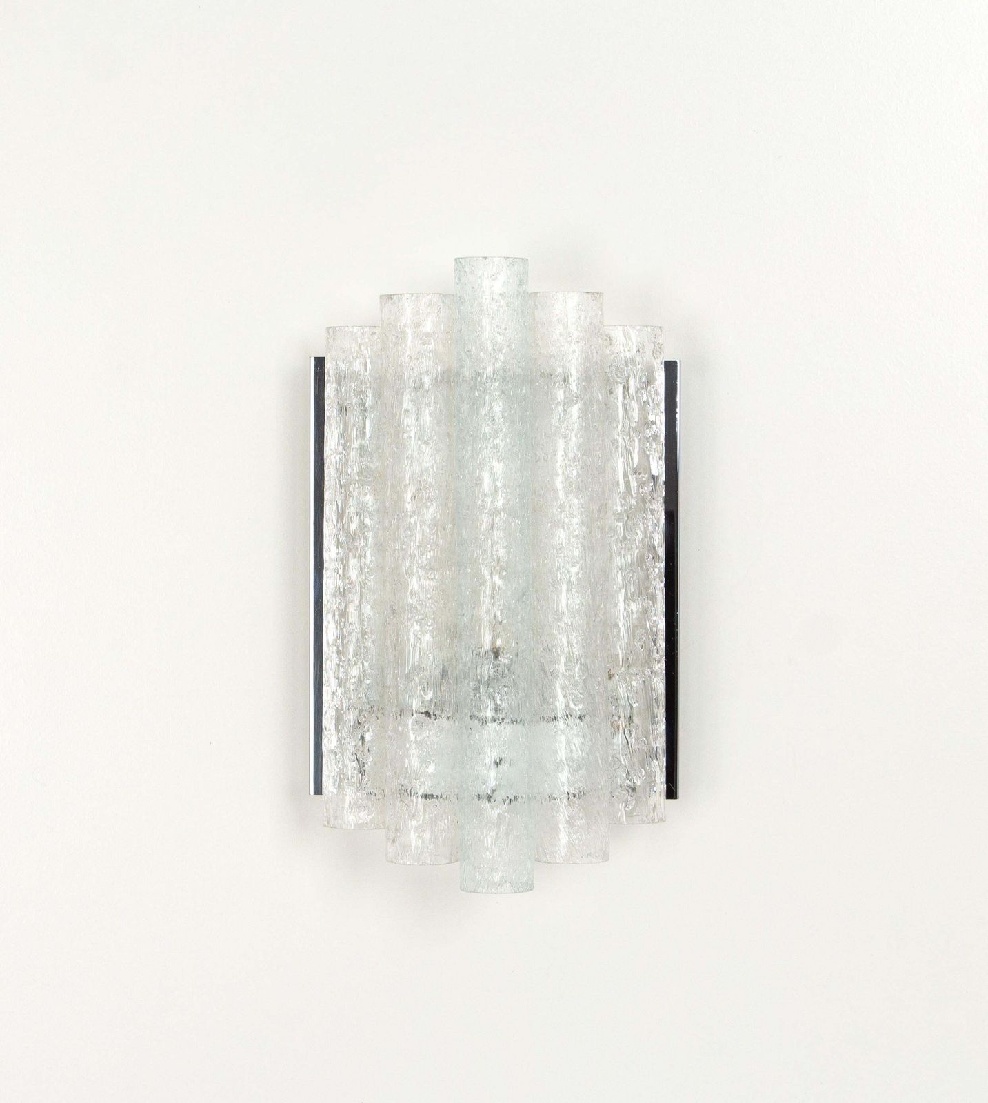 Pair Of Chrome And Glass Wall Sconces By Doria, Germany, 1960s photo for sale
