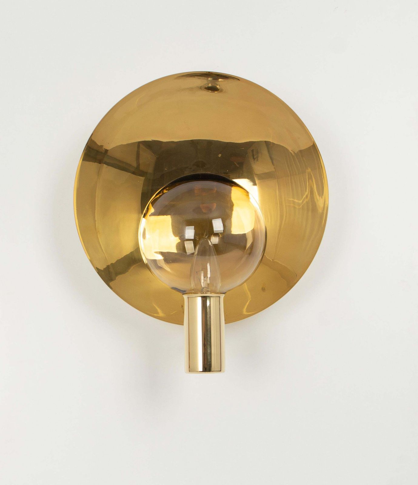 Stunning Large Brass And Smoke Glass Sconce, Hans Agne Jakobsson, Sweden, 1970s photo furniture