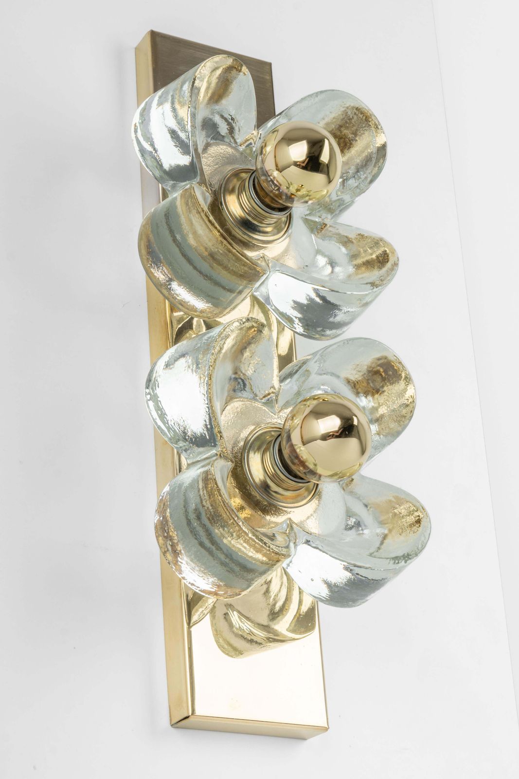 1 Of 2 Stunning Glass Wall Light By Sische, Germany, 1970s photo for sale