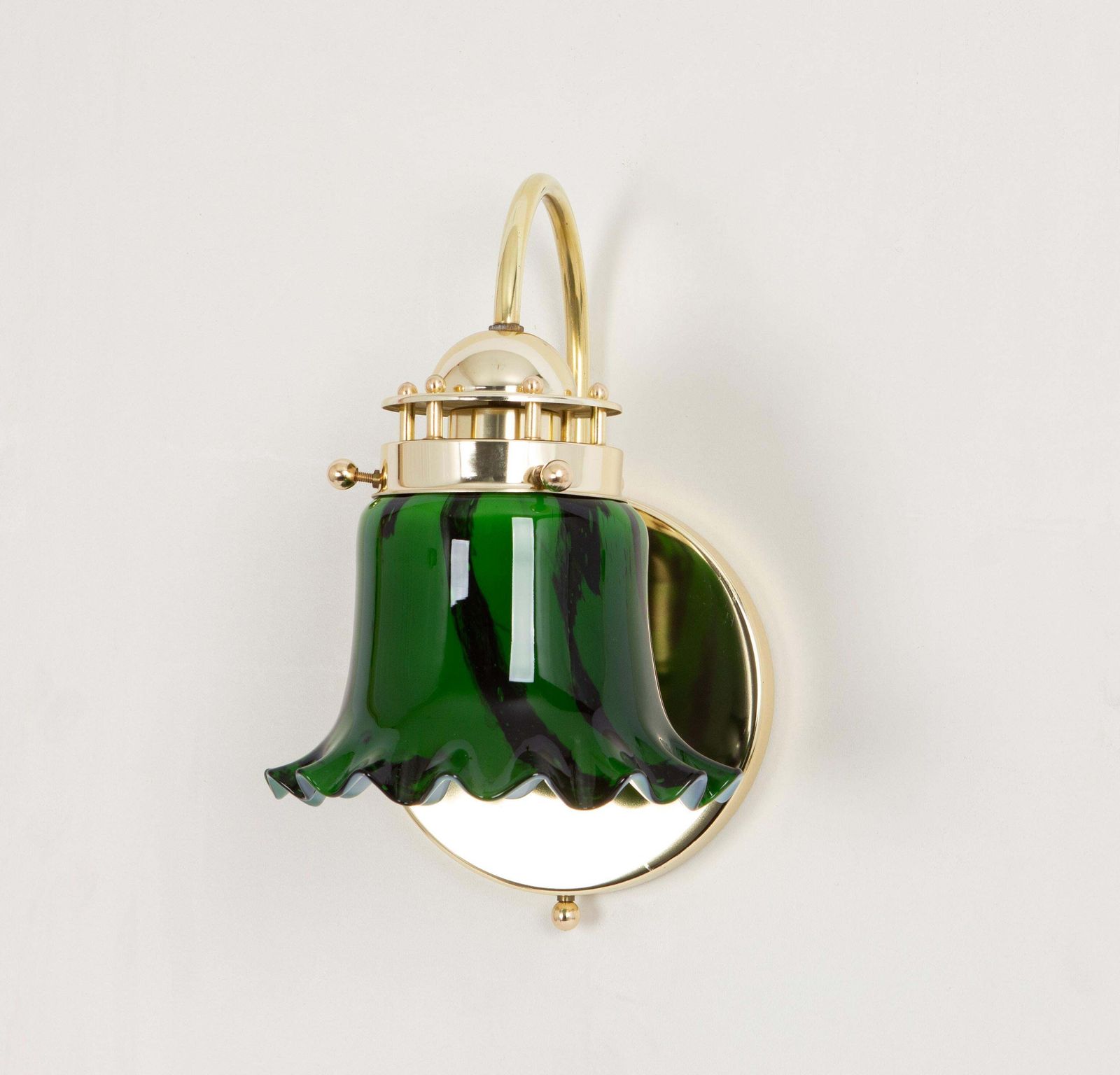 Pair Of Green Opal Glass Wall Sconces By Peill & Putzler, Germany photo buy