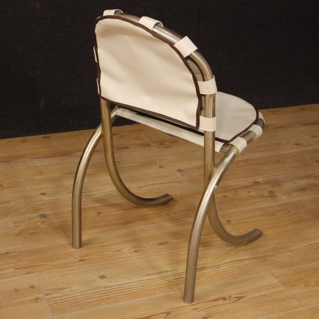 4 Italian Chairs In Steel And Fabric By Bazzani Design photo 2054.0