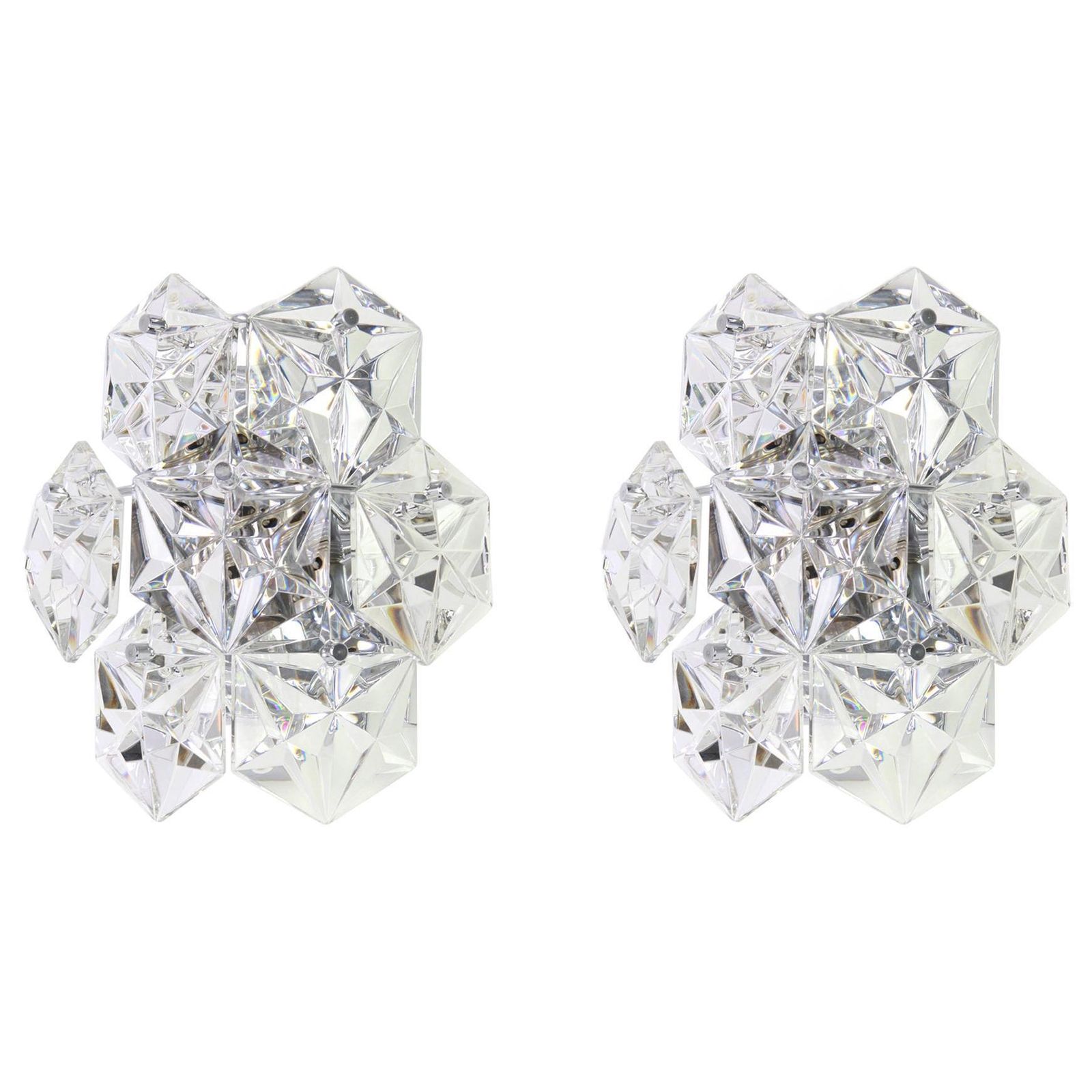 1 Of 3 Pairs Of Crystal Sconces By Kinkeldey, Germany, 1970s photo 947.0