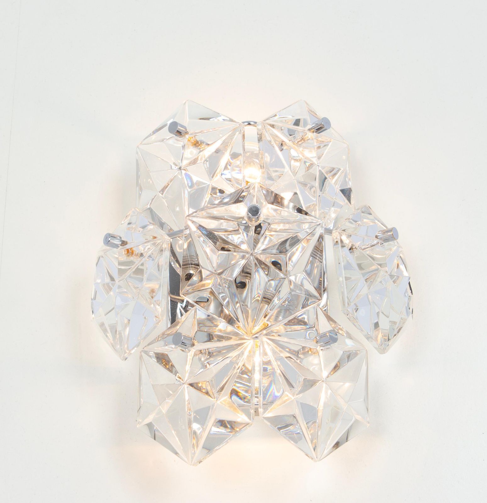 1 Of 3 Pairs Of Crystal Sconces By Kinkeldey, Germany, 1970s photo vintage