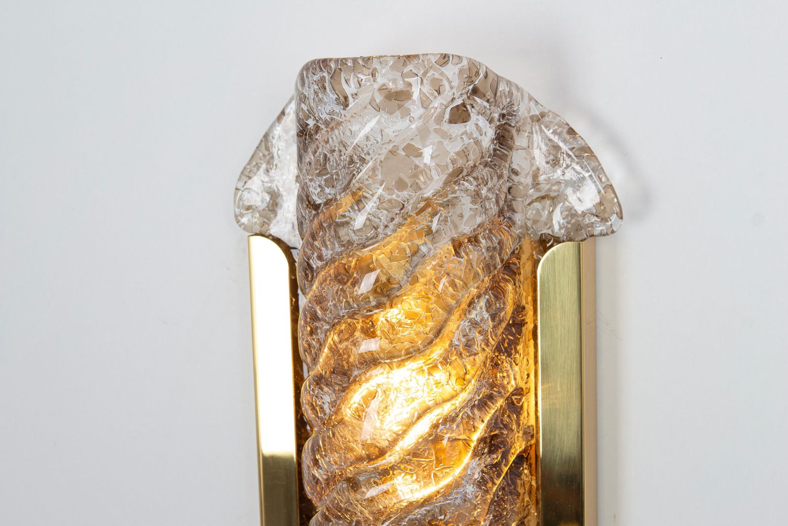 1 Of 4 Pairs Of Dark Toned Murano Glass Wall Sconces By Kaiser, Germany, 1970s photo vintage
