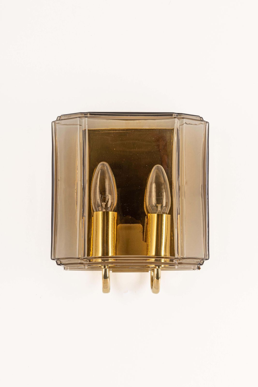 Pair Of Large Smoked Glass Sconce By Limburg, Germany photo furniture