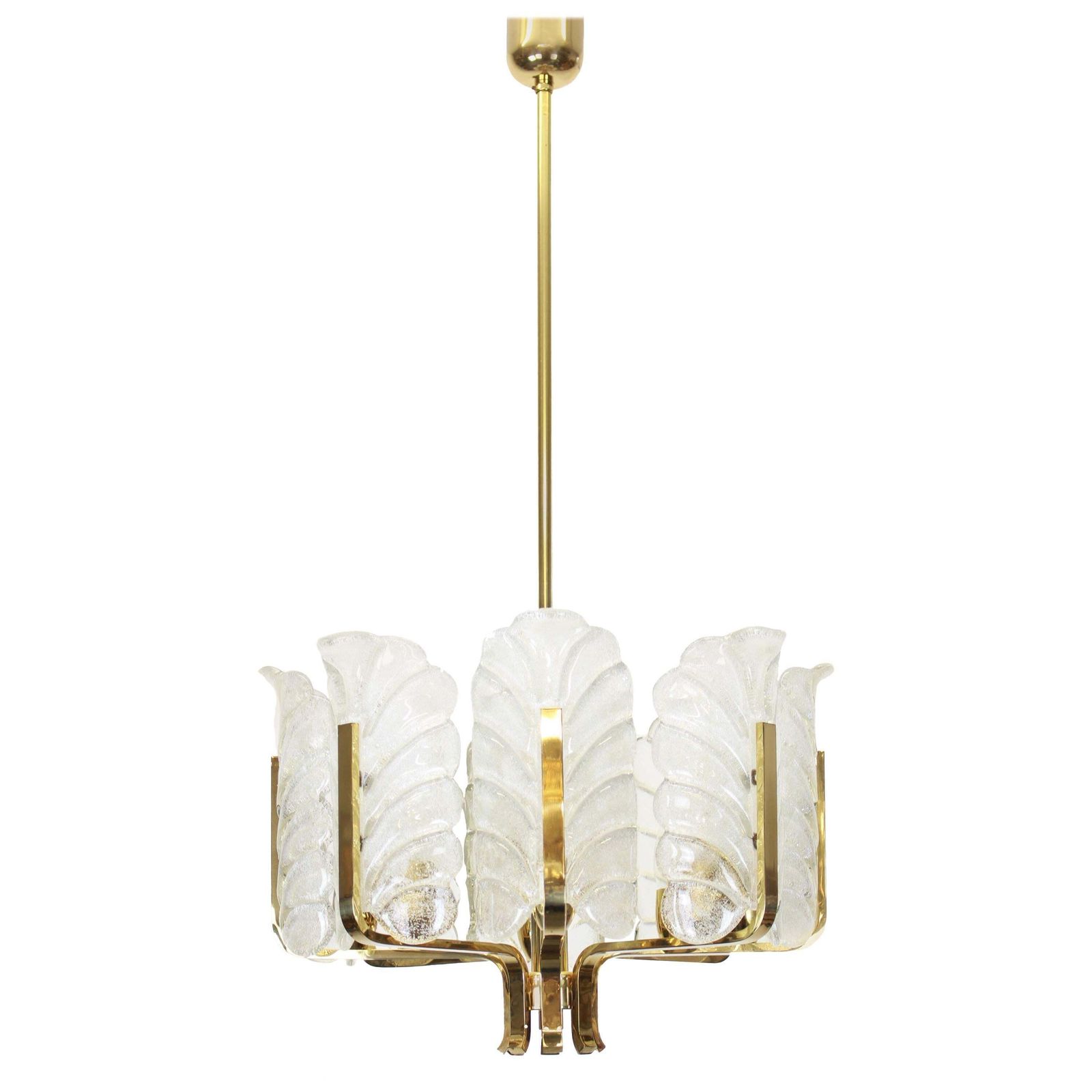 1 Of 2 Rare Carl Fagerlund For Orrefors Table Lamp, Murano Glass Leaves, 1960s photo vintage