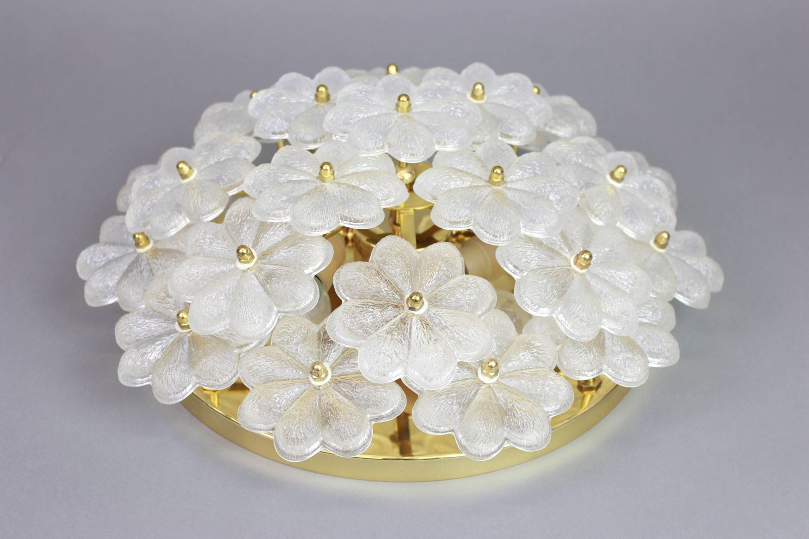 1 Of 4 Stunning Murano Glass Flower Wall Light By Ernst Palme, Germany, 1970s photo vinterior