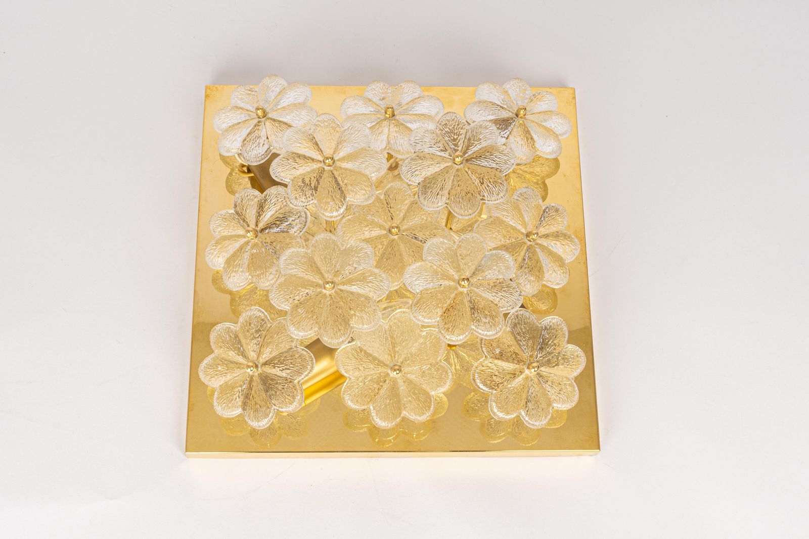 1 Of 2 Stunning Petite Glass Flower Wall /Flush Mount Light E. Palme, Germany photo 1418.0