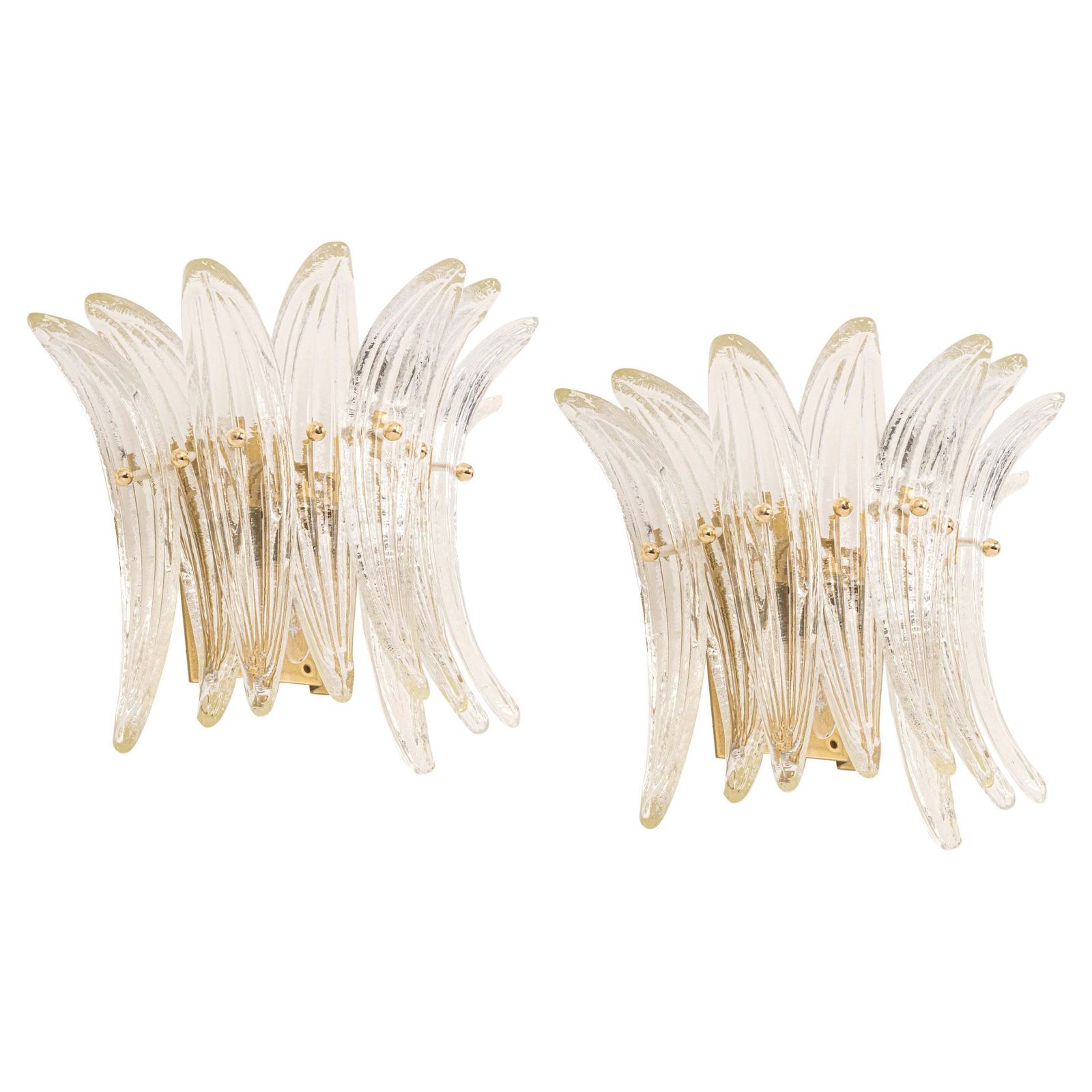 1 Of 2 Sets Of Large Kalmar Sconces Palmette Wall Lights, Austria, 1970s