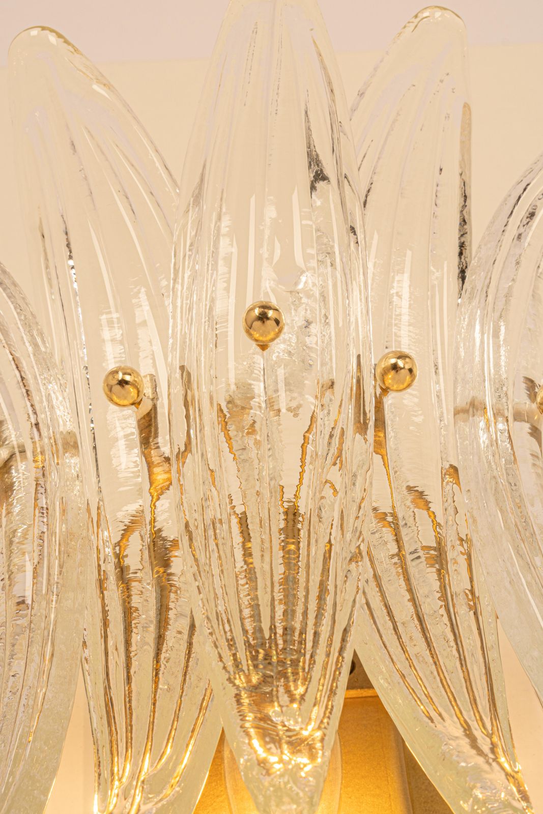 1 Of 2 Sets Of Large Kalmar Sconces Palmette Wall Lights, Austria, 1970s photo for sale