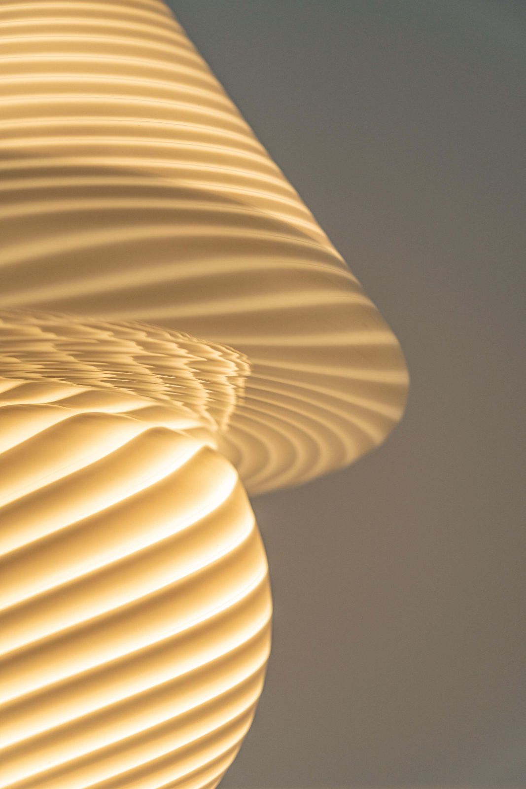 Wonderful Glass Mushroom Table Lamps By Peill & Putzler, Germany, 1970s photo vinterior