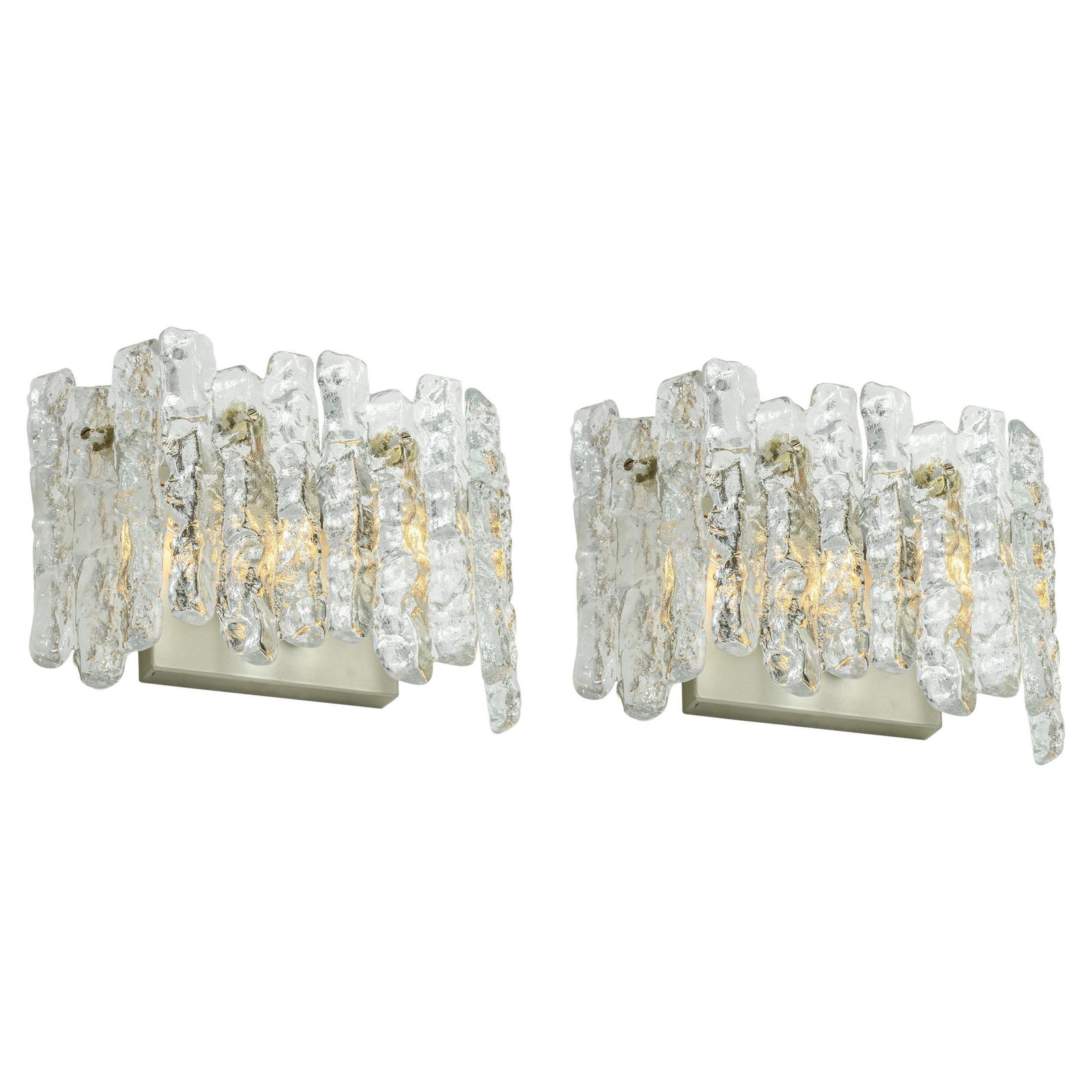 1 Of 2 Pairs Of Large Kalmar Sconces Murano Wall Lights, Austria, 1960s