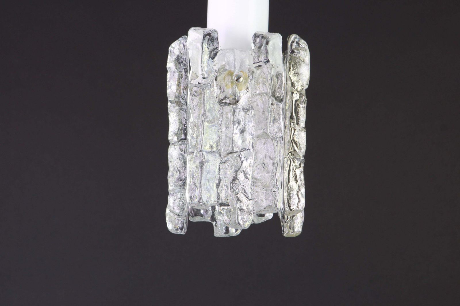 1 Of 3 Petite Murano Ice Glass Flush Mount By Kalmar, Austria, 1960s photo for sale