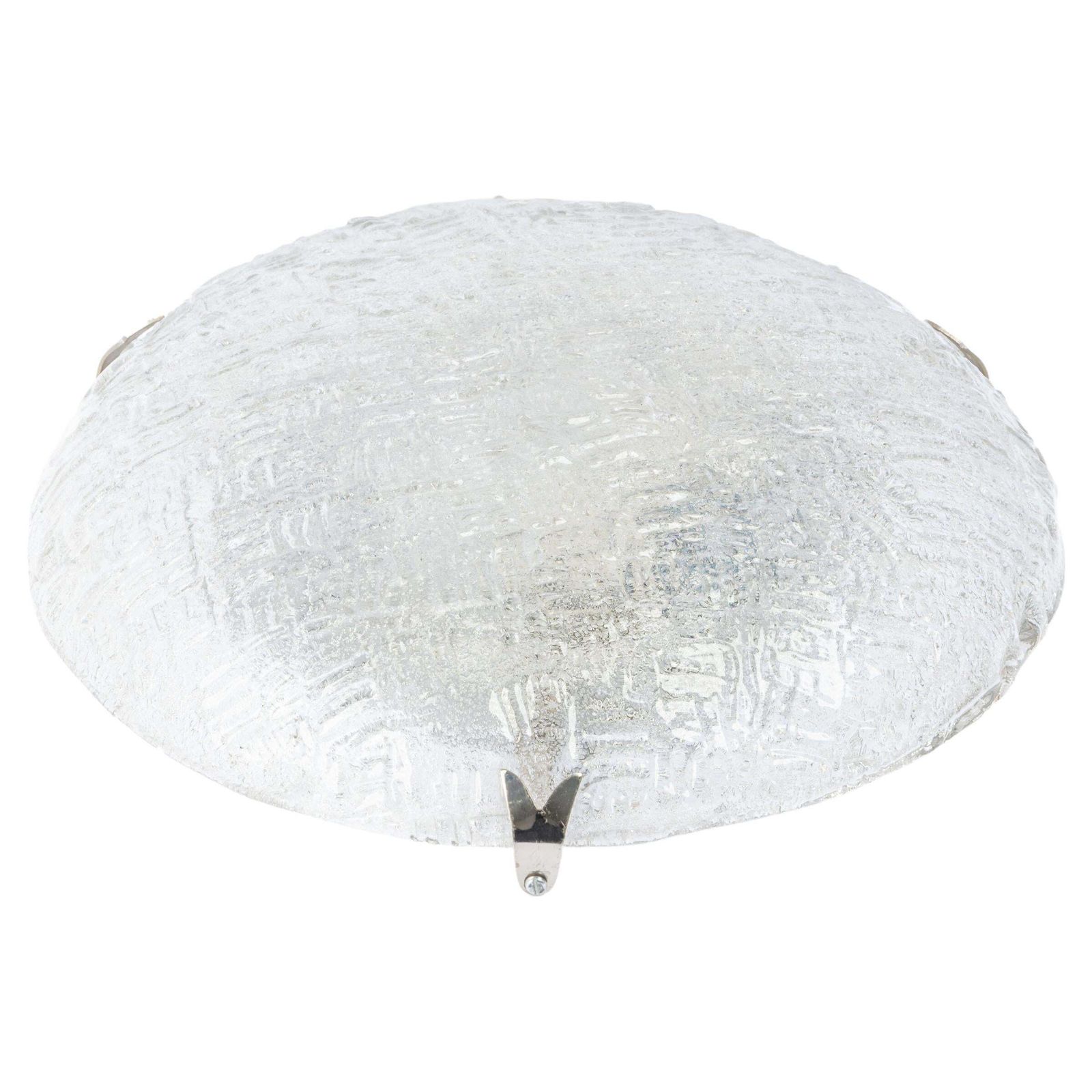 1 Of 2 Mid Century Flushmount Murano By Hillebrand, Germany, 1970s