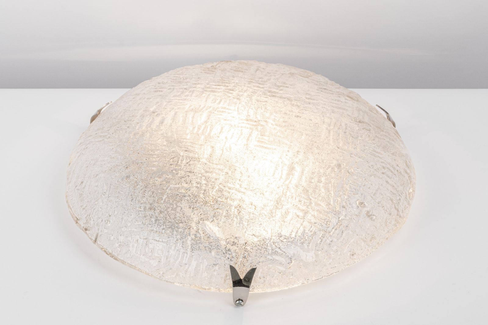 1 Of 2 Mid Century Flushmount Murano By Hillebrand, Germany, 1970s photo buy