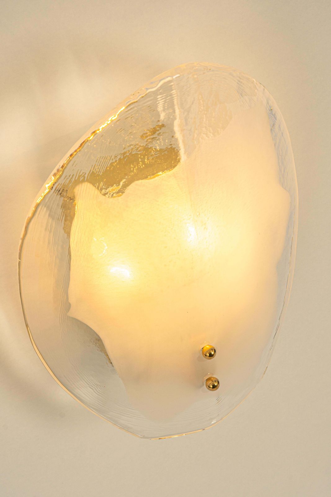 1 Of 2 Pairs Of Kalmar Brass & Murano Glass Sconces Wall Lights, Austria, 1970s photo Lighting