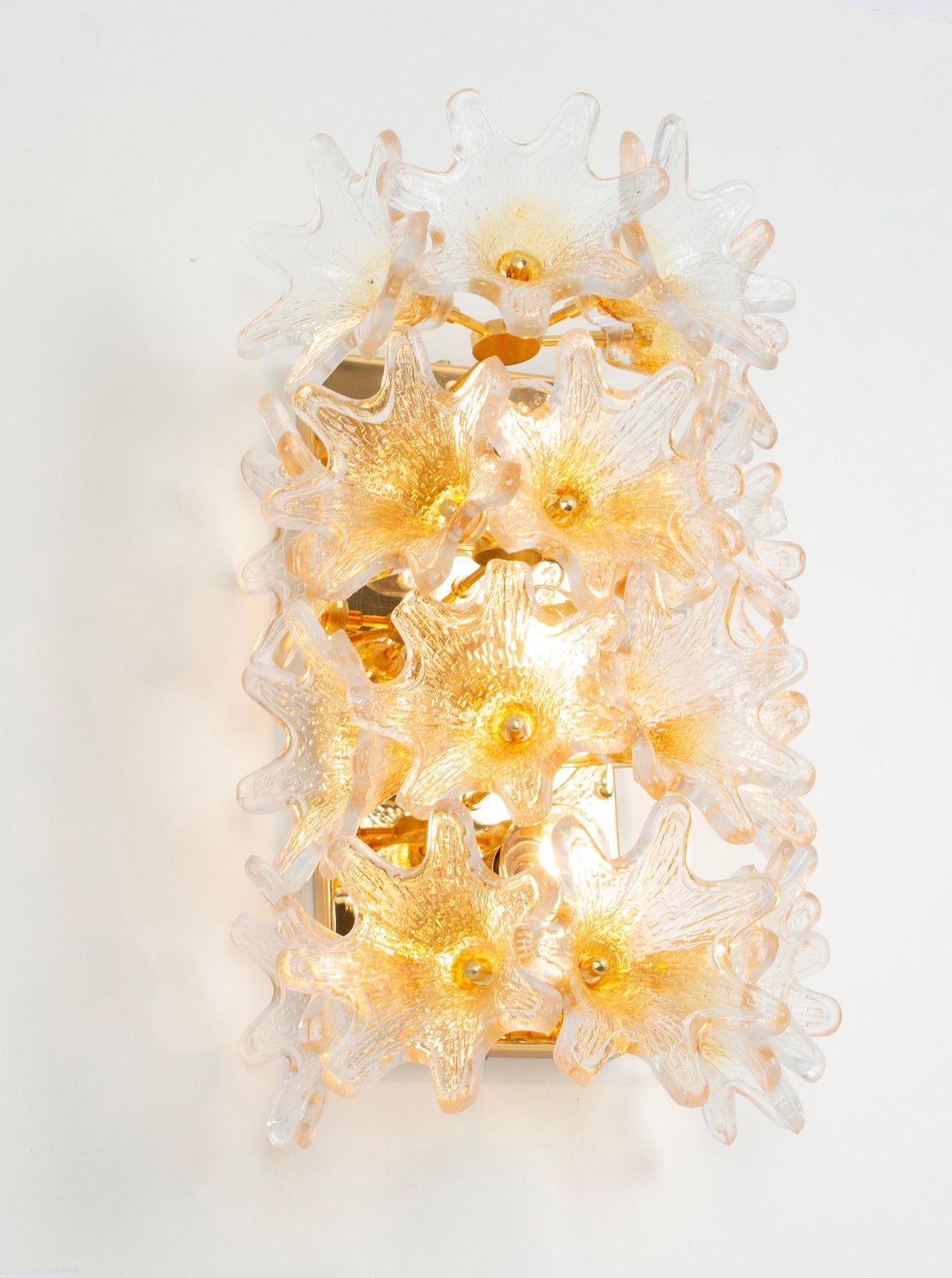 Pair Of Large Murano Glass Wall Sconce By Veart, Italy, 1980s photo for sale
