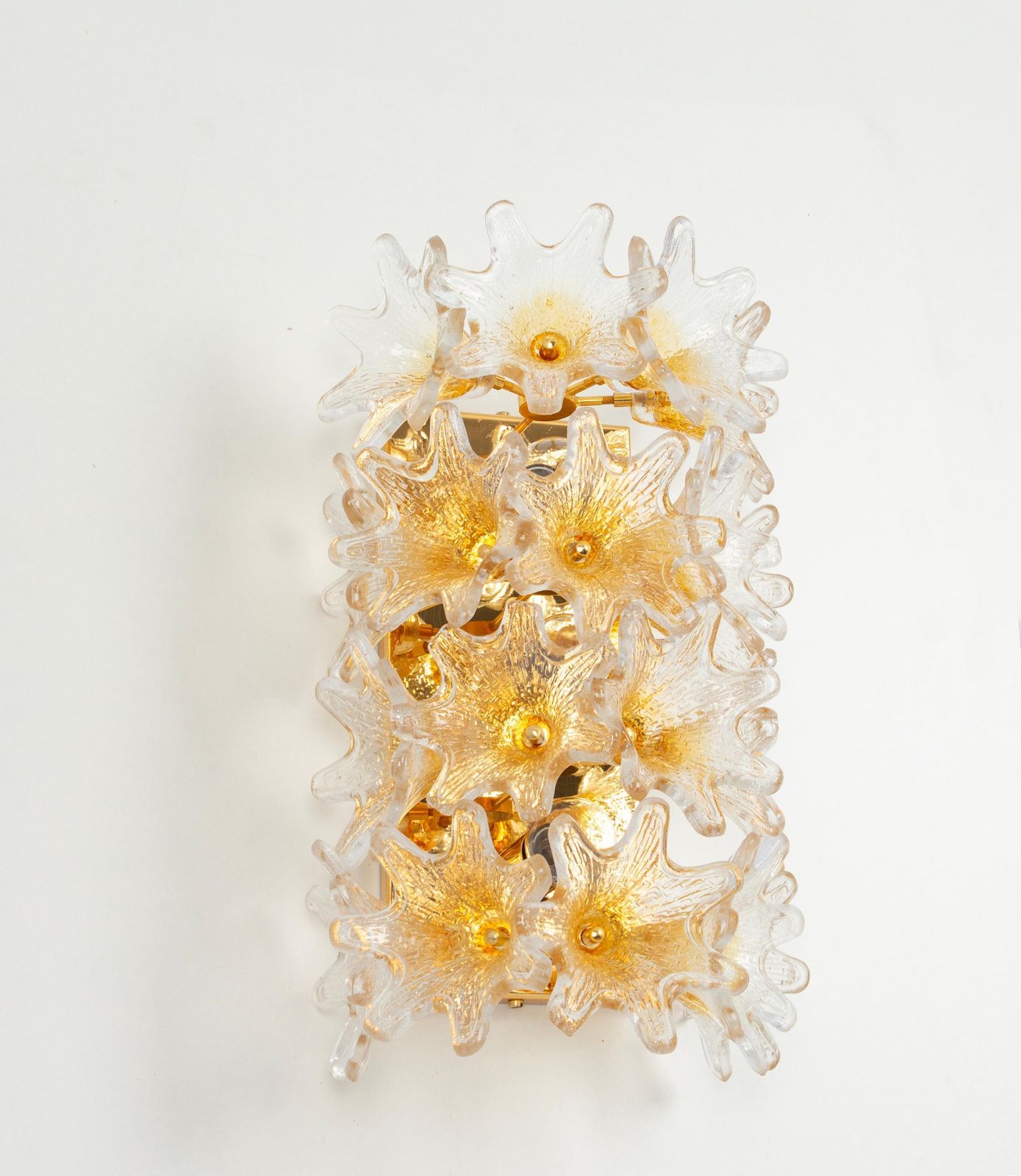 Pair Of Large Murano Glass Wall Sconce By Veart, Italy, 1980s photo vinterior
