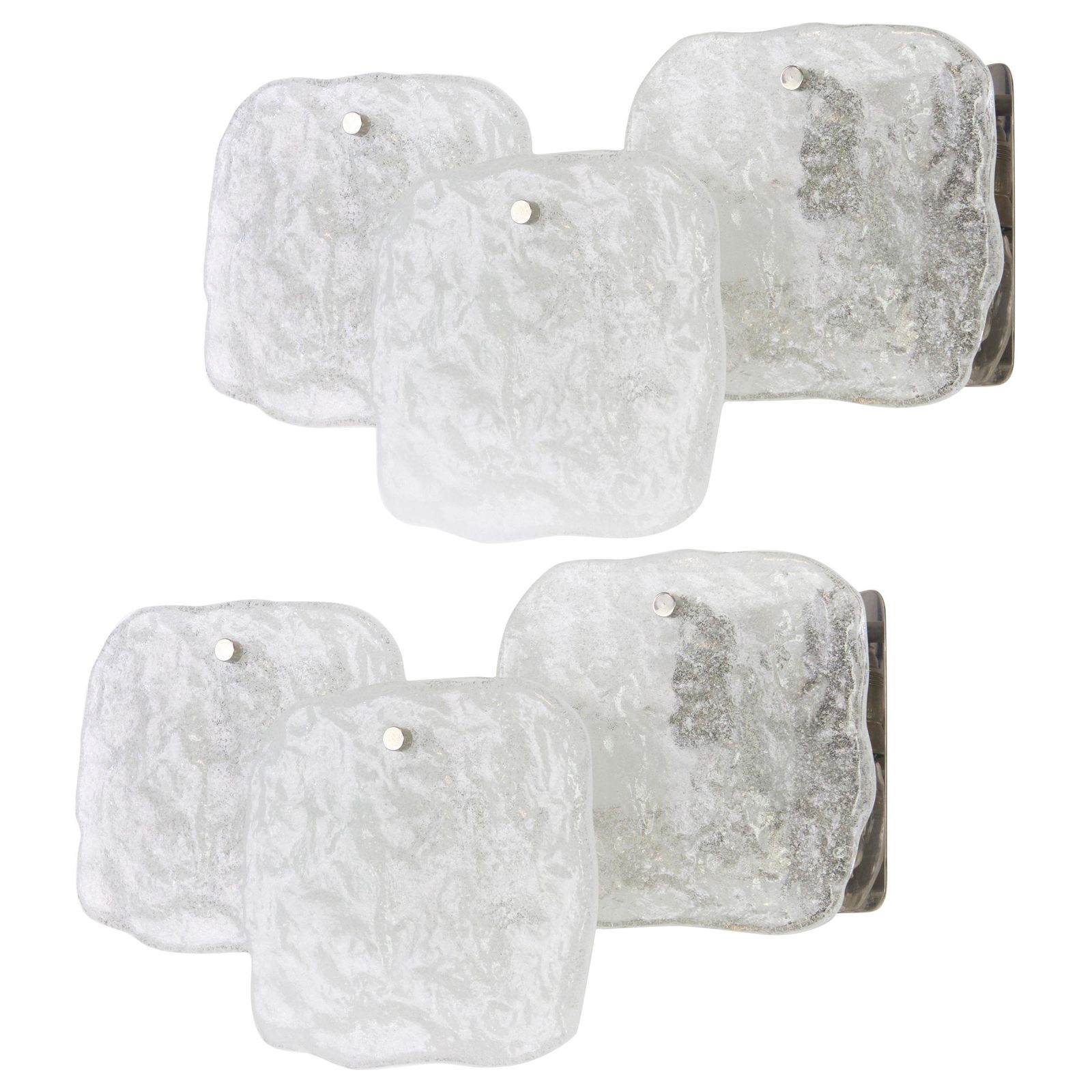 1 Of 4 Pairs Of Large Kalmar Wall Lights Murano Glass By Kalmar, Austria, 1960s