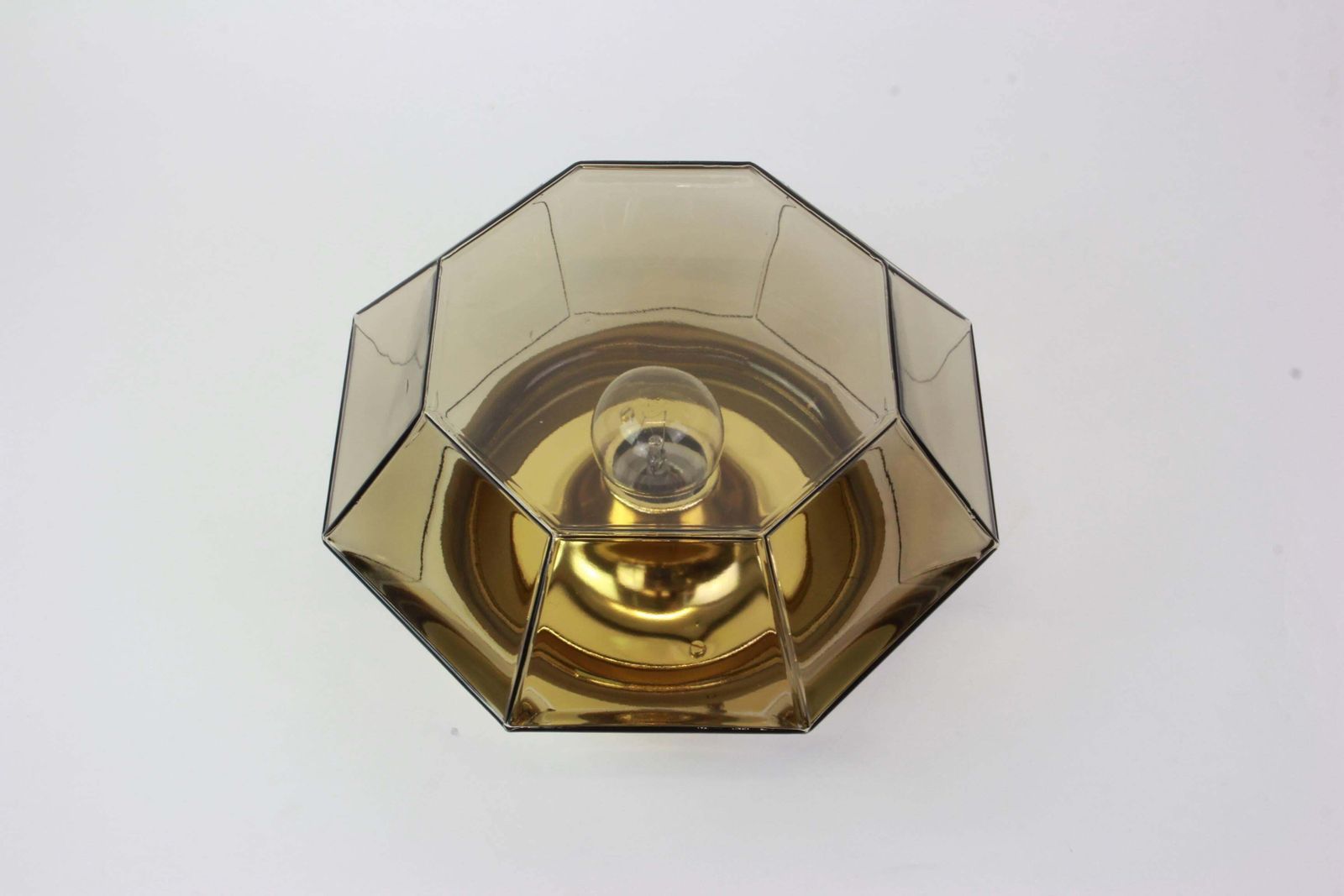 1 Of 3 Iron And Clear Glass Flush Mount By Limburg, Germany, 1960s photo furniture