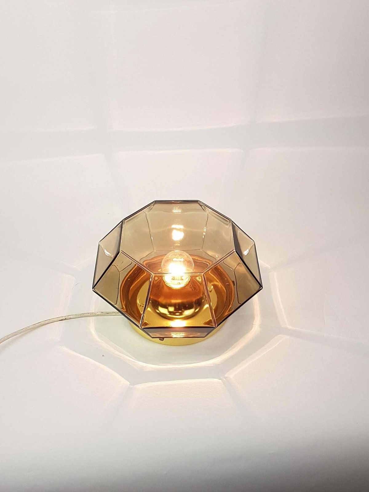 1 Of 3 Iron And Clear Glass Flush Mount By Limburg, Germany, 1960s photo vinterior