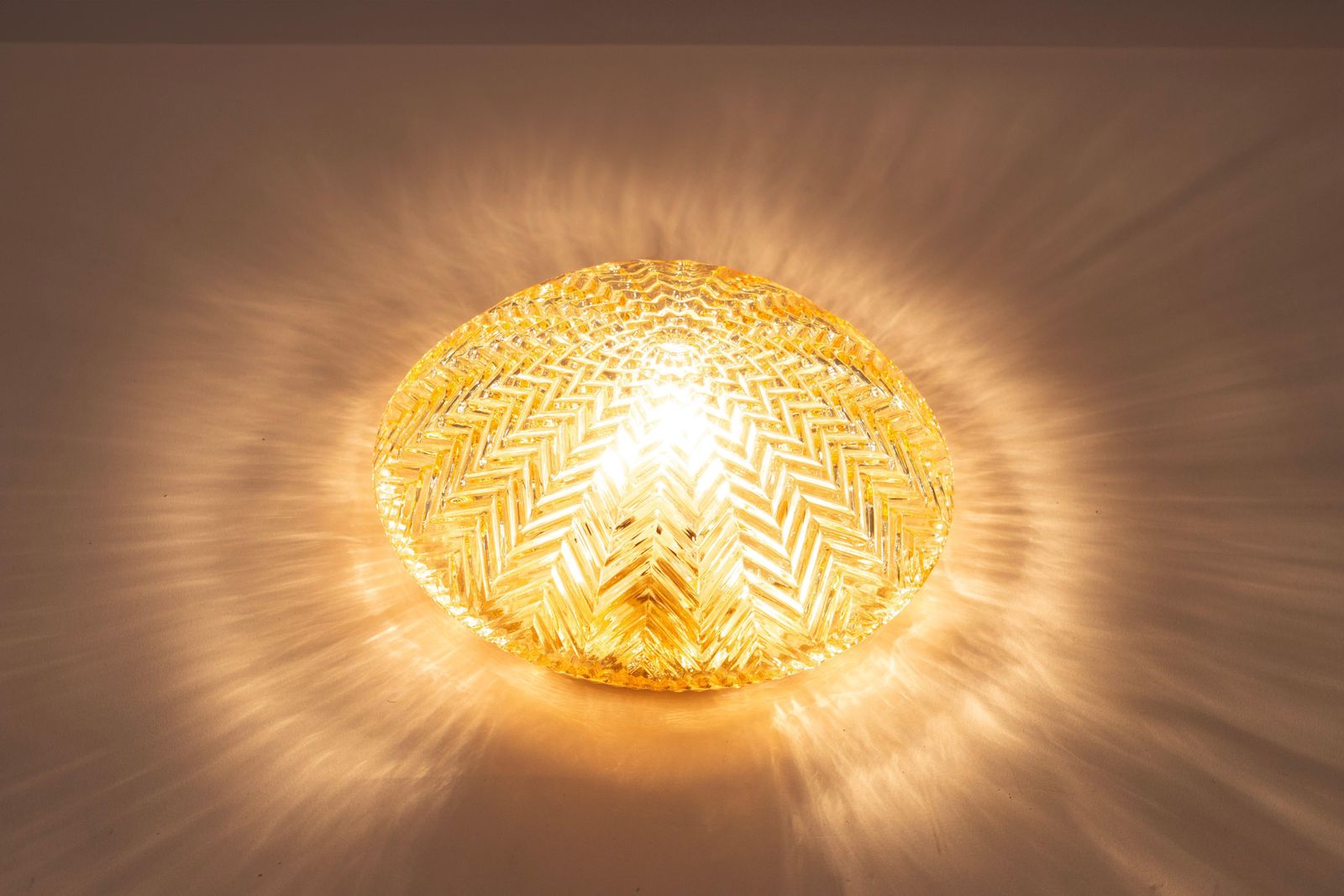 photo furniture 1 Of 2 Petite Round Glass Flush Mount By Limburg, Germany, 1970s