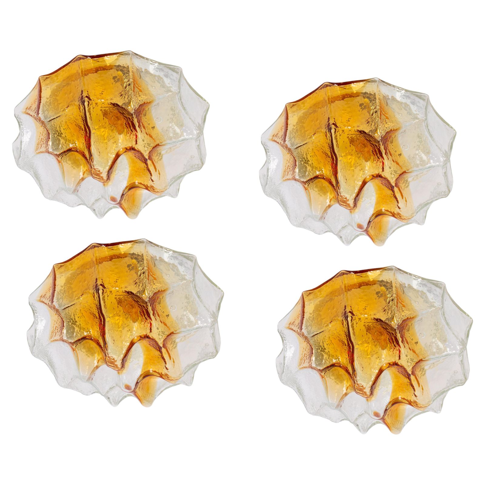 1 Of 4 Petite Murano Flush Mount Fixture, Italy, 1970s