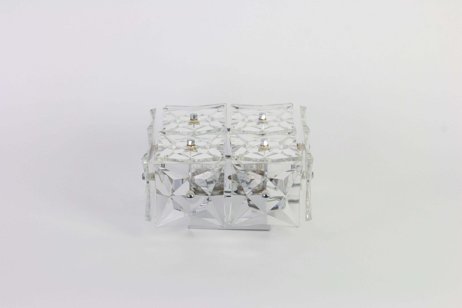 1 Of 5 Petite Flushmount Faceted Crystal Light Wall Light By Kinkeldey, Germany photo Lighting