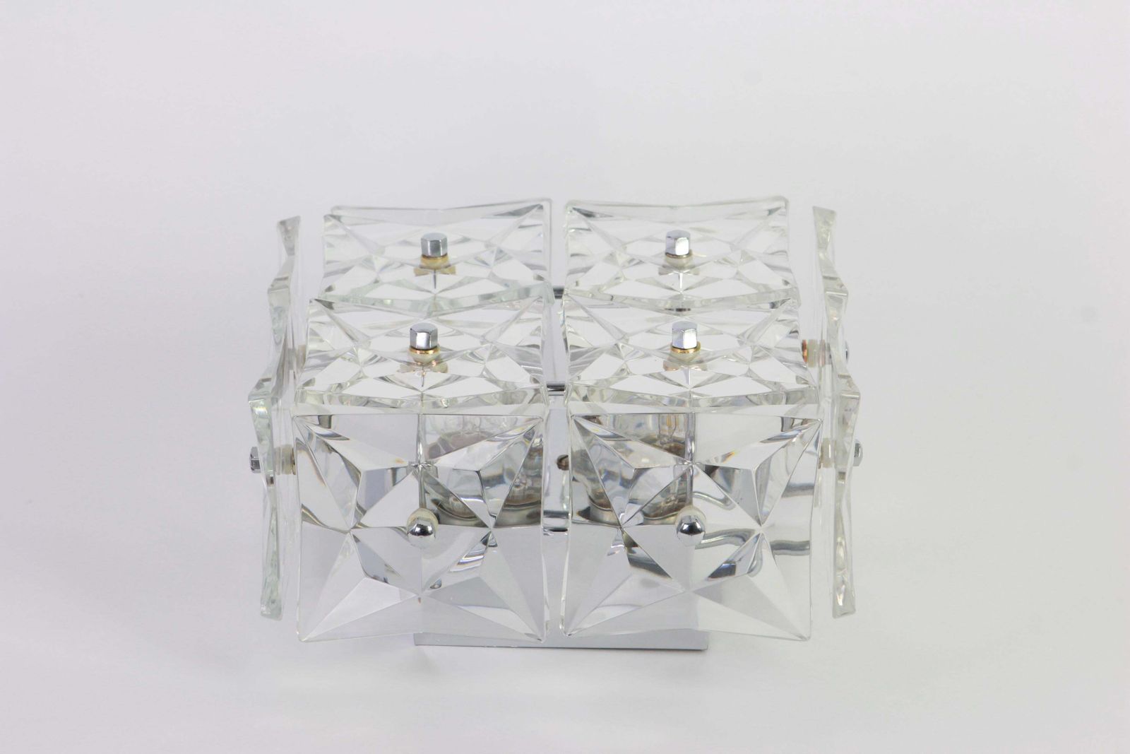 1 Of 5 Petite Flushmount Faceted Crystal Light Wall Light By Kinkeldey, Germany photo 947.0