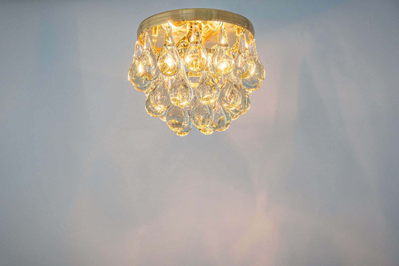 photo furniture 1 Of 6 Petite Murano Glass Tear Drop Flush Mount By C.Palme, Germany, 1970s