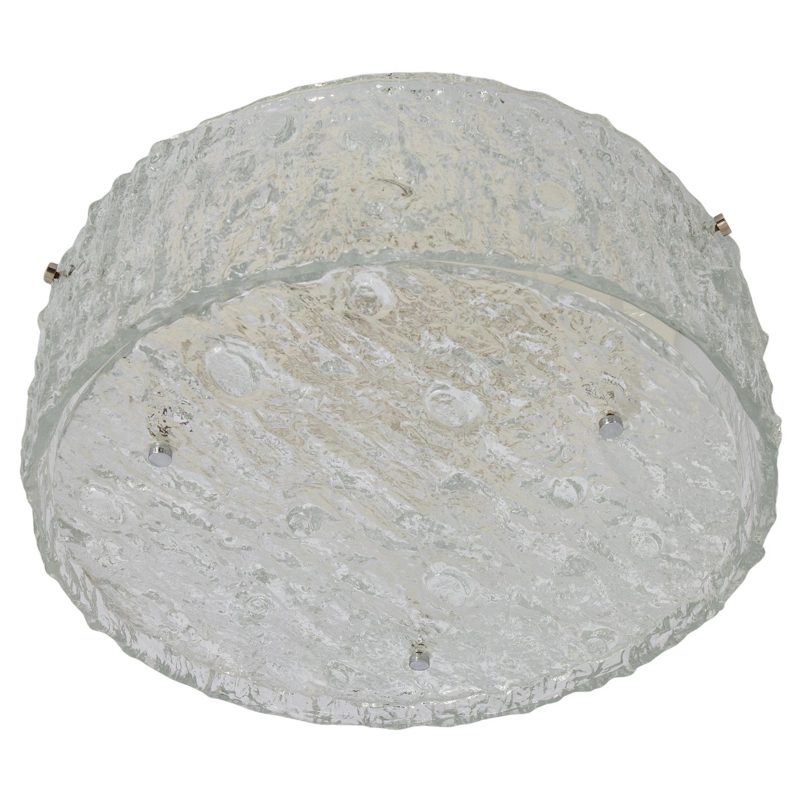 Murano Glass Flushmount Fixture In Style Of Kaiser, Germany, 1960s