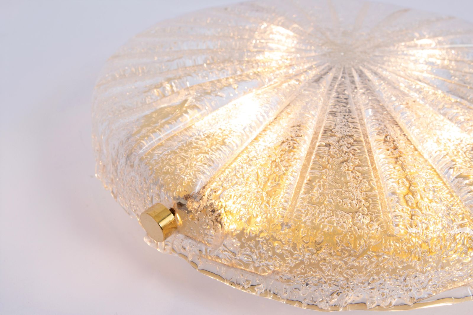 1 Of 3 Round Murano Amber Sunburst Flushmount By Hillebrand, Germany, 1970 photo furniture