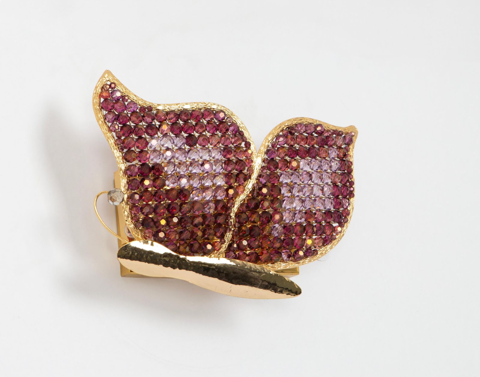 Gorgeous Butterfly Sconce Faceted Crystal Glass , Palwa, 1970s photo 1633.0
