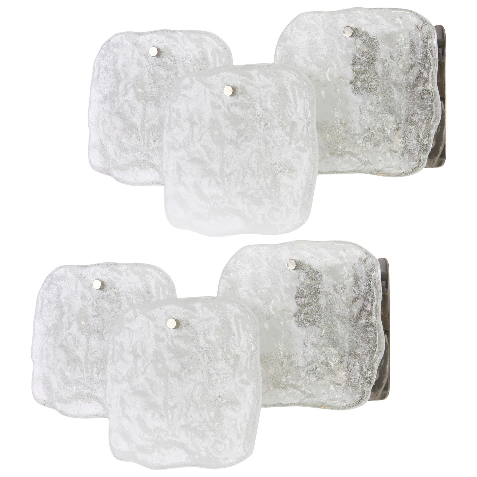 Lighting 1 Of 2 Pairs Of Large Kalmar Wall Lights Murano Glass By Kalmar, Austria, 1960s photo