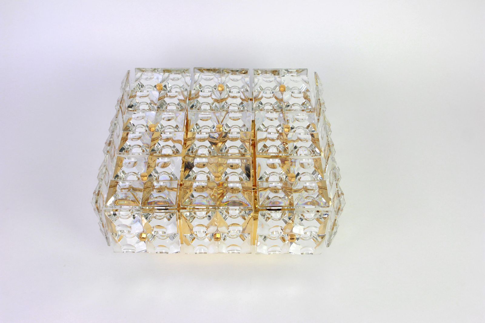 photo furniture 1 Of 10 Large Flush Mount Faceted Crystal Light Fixture By Kinkeldey, Germany