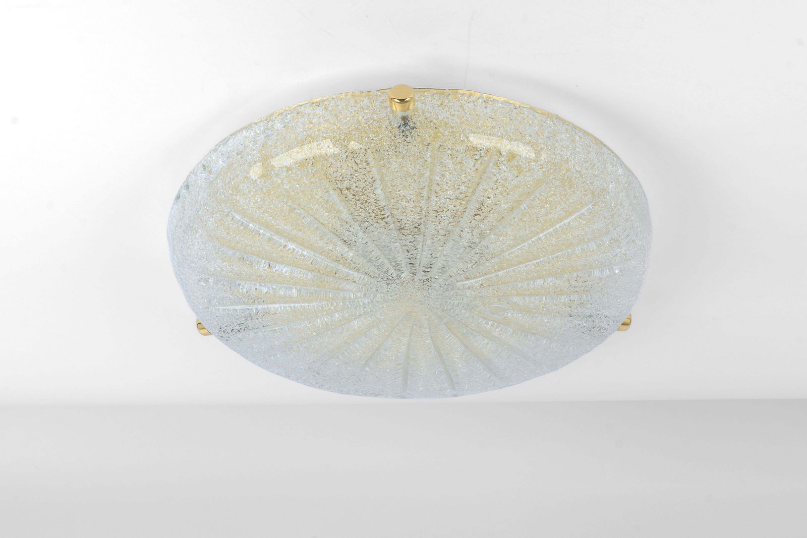 1 Of 2 Round Murano Sunbrust Flushmount By Hillebrand, Germany, 1970s photo Lighting