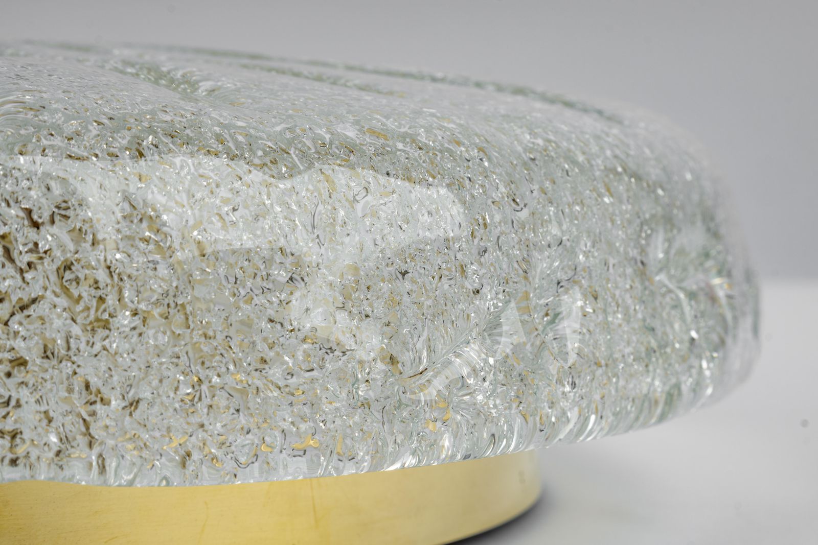 1 Of 2 Round Murano Sunbrust Flushmount By Hillebrand, Germany, 1970s photo vinterior