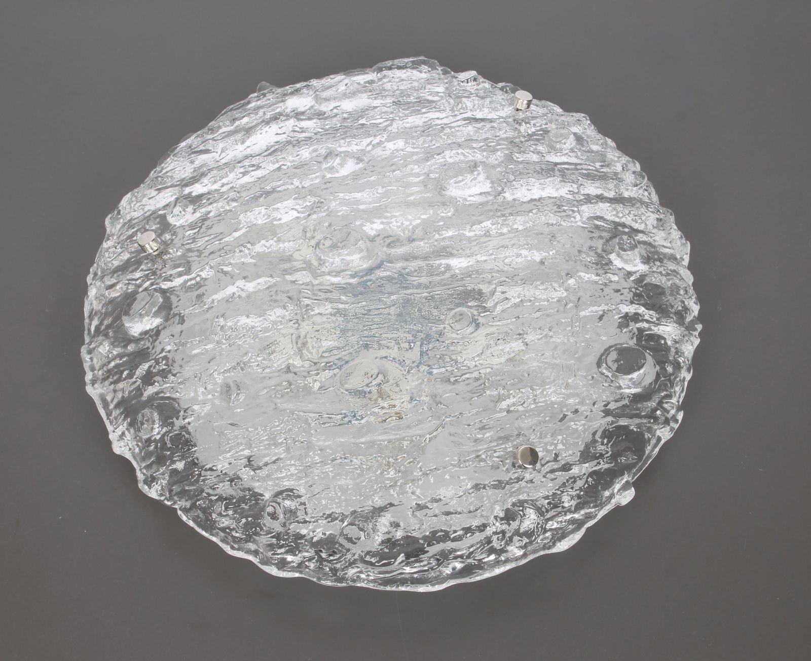 1 Of 2 Round Murano Flush Mount Light , Kaiser, Germany, 1970s photo vinterior