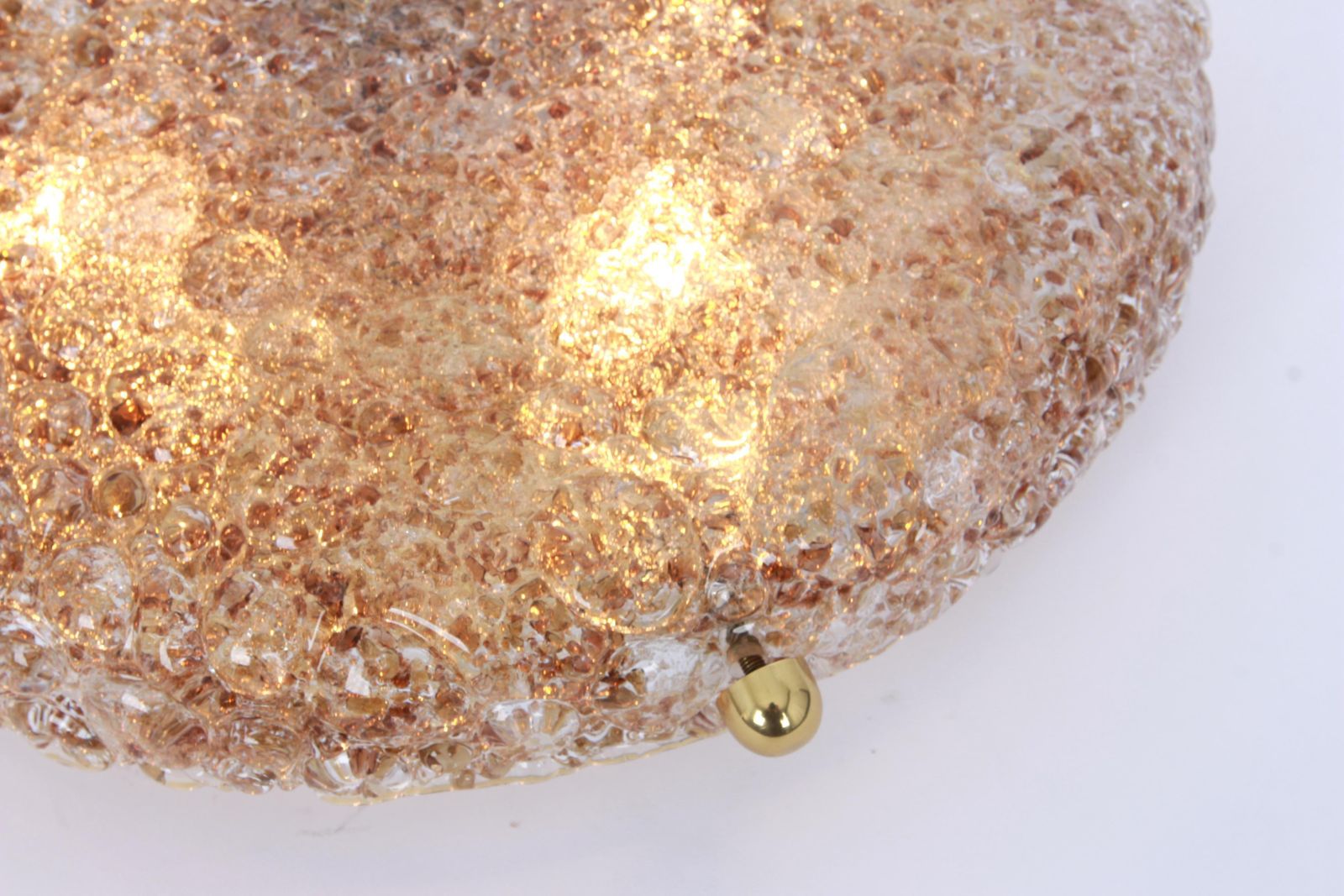 1 'Of 2' Big Round Murano Amber Flushmount By Hillebrand, Germany, 1970s photo 1461.0