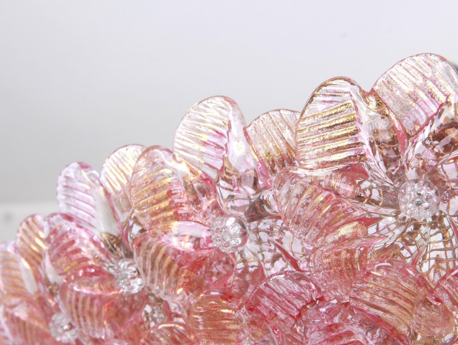 1590.0 1 Of 2 Midcentury Murano Glass Ceiling Fixture By Barovier & Toso, Italy, 1960s photo